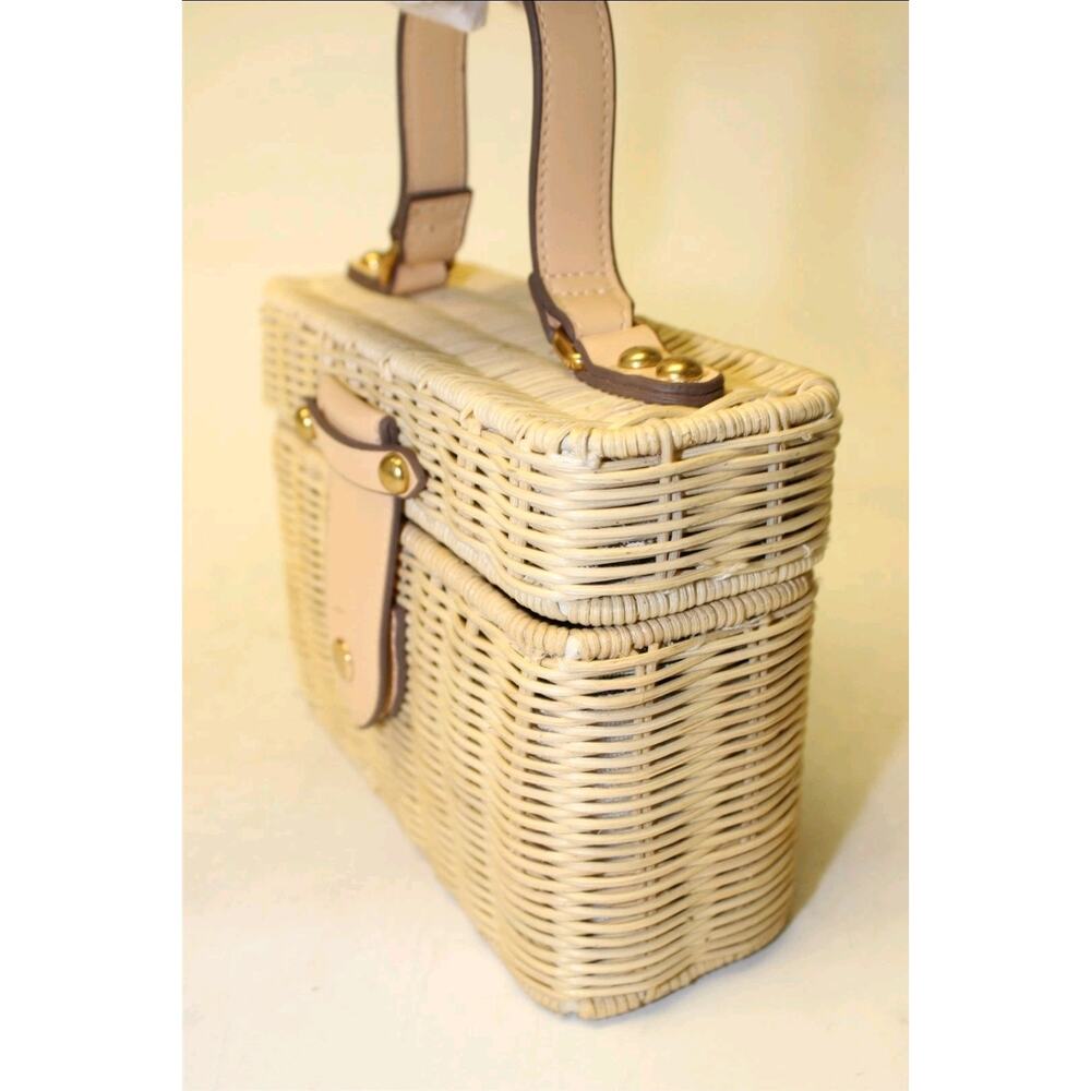 Banana Republic NEW Boxy Fisherman Rattan Womens Wicker Satchel Bag 480598 - Picture 5 of 16